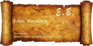 Eder Barbara névjegykártya
